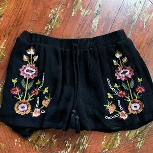 flowy-black and floral shorts!
